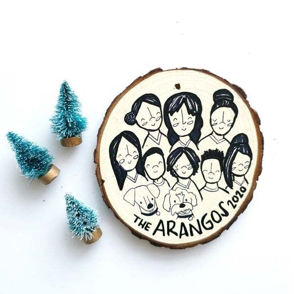 PRE-ORDER: Personalized Family Doodle Ornaments