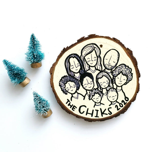 PRE-ORDER: Personalized Family Doodle Ornaments